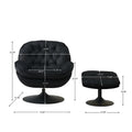 Swivel Leisure Chair Lounge Chair Velvet Black Color With Stool Black Velvet