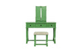 Unique Modern Bedroom Vanity Set W Stool Foldable Mirror Drawers Apple Green Color Mdf Veneer 1Pc Vanity Furniture Antique Green Bedroom Modern Folding Pine Particle Board