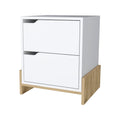 Ralston 2 Drawer Nightstand In White And Macadamia White Engineered Wood