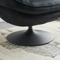 Swivel Leisure Chair Lounge Chair Velvet Black Color With Stool Black Velvet