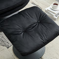 Swivel Leisure Chair Lounge Chair Velvet Black Color With Stool Black Velvet