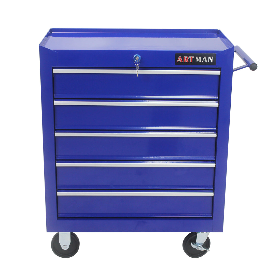 5 Drawers Multifunctional Tool Cart With Wheels Blue Blue Steel