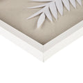 Framed Rice Paper Palm Leaves 3 Piece Shadowbox Wall Decor Set Off White Mdf