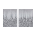 Heavily Embellished 2 Piece Canvas Wall Art Set Silver Mdf