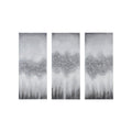 Heavily Embellished 3 Piece Canvas Wall Art Set Grey Mdf