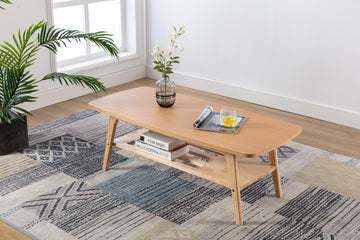 Bahamas 47" Natural Light Oak Coffee Table Natural Wood