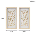 Natural Capiz With Gold Foil 2 Piece Shadowbox Wall Decor Set Natural Gold Mdf