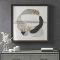 Gold Foil Abstract Framed Canvas Wall Art Black Wood