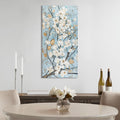 Gold Foil And Hand Embellished Floral Canvas Wall Art Blue Wood