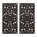 Distressed Carved Wood 2 Piece Wall Decor Set Bronze Mdf