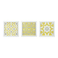 Distressed Yellow Medallion 3 Piece Wall Decor Set Yellow Mdf