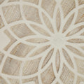 Round Two Tone Medallion Wall Decor Natural White Mdf