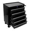 5 DRAWERS MULTIFUNCTIONAL TOOL CART WITH WHEELS BLACK black-metal