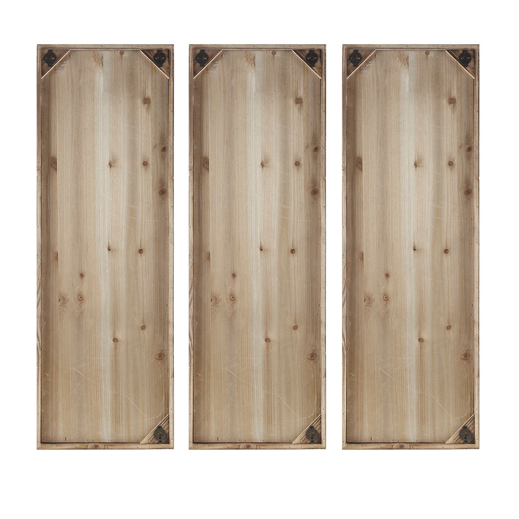 Two tone Geometric 3 piece Wood Wall Decor Set