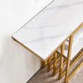 Modern Console Table, Metal Frame With Adjustable Foot Pads For Entrance, Corridor, Living Room & Office. Gold Gold Steel