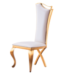 Unique Design Backrest Dining Chair With Stainless Steel Legs Set Of 2 White Leather