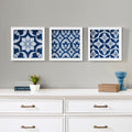 Distressed Navy Blue Medallion 3 Piece Wall Decor Set Navy Mdf