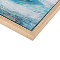 4 Piece Framed Canvas Wall Art Set Blue Mdf