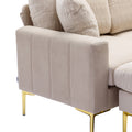 Untied We Win Accent Sofa Living Room Sofa Sectional Sofa Beige Velvet
