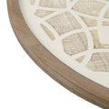 Round Two Tone Medallion Wall Decor Natural White Mdf