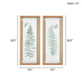 Fern 2 Piece Framed Glass Wall Art Set Natural Wood