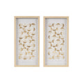 Natural Capiz With Gold Foil 2 Piece Shadowbox Wall Decor Set Natural Gold Mdf