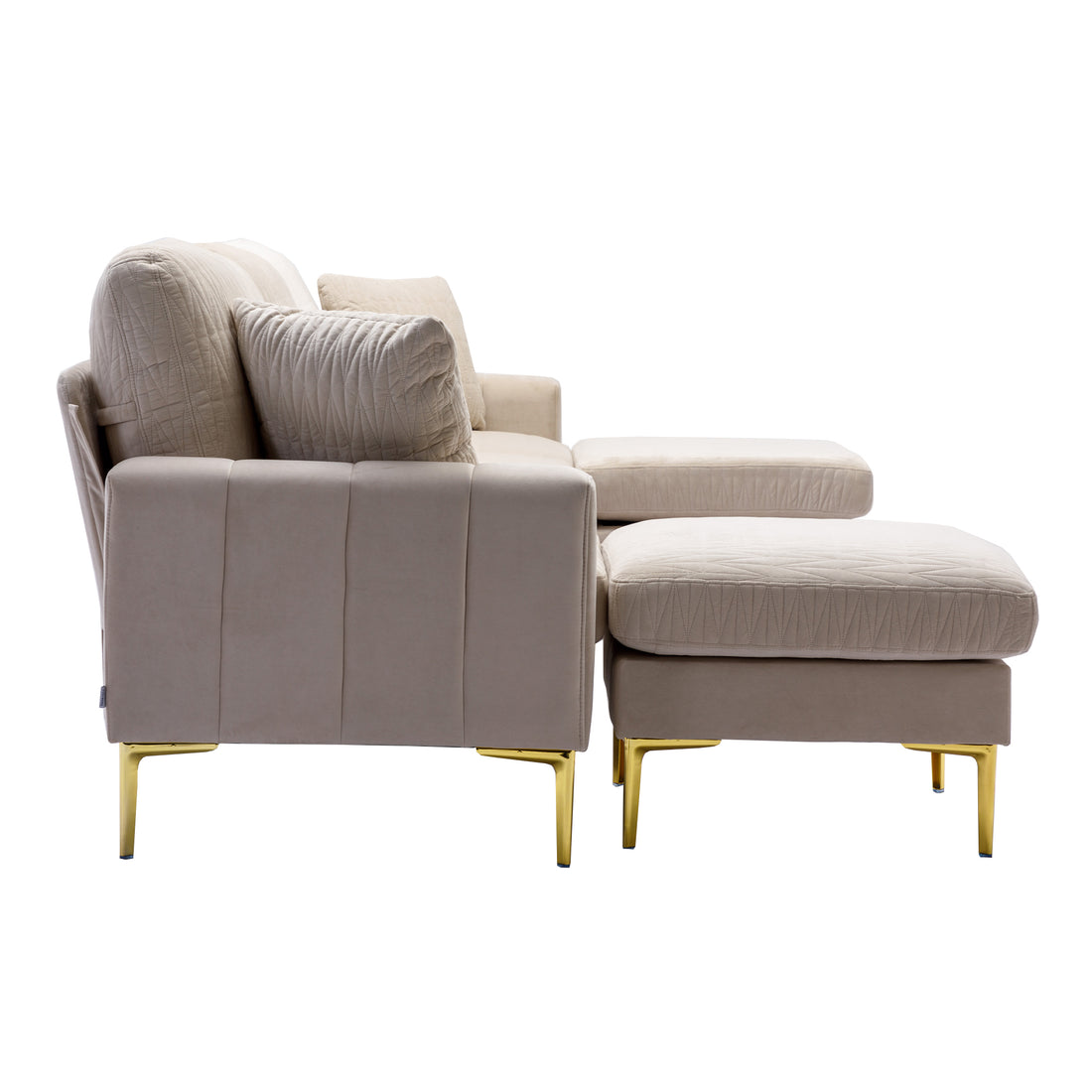 Untied We Win Accent Sofa Living Room Sofa Sectional Sofa Beige Velvet