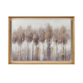 Hand Painted Abstract Landscape Framed And Matted Wall Art Grey Gold Mdf