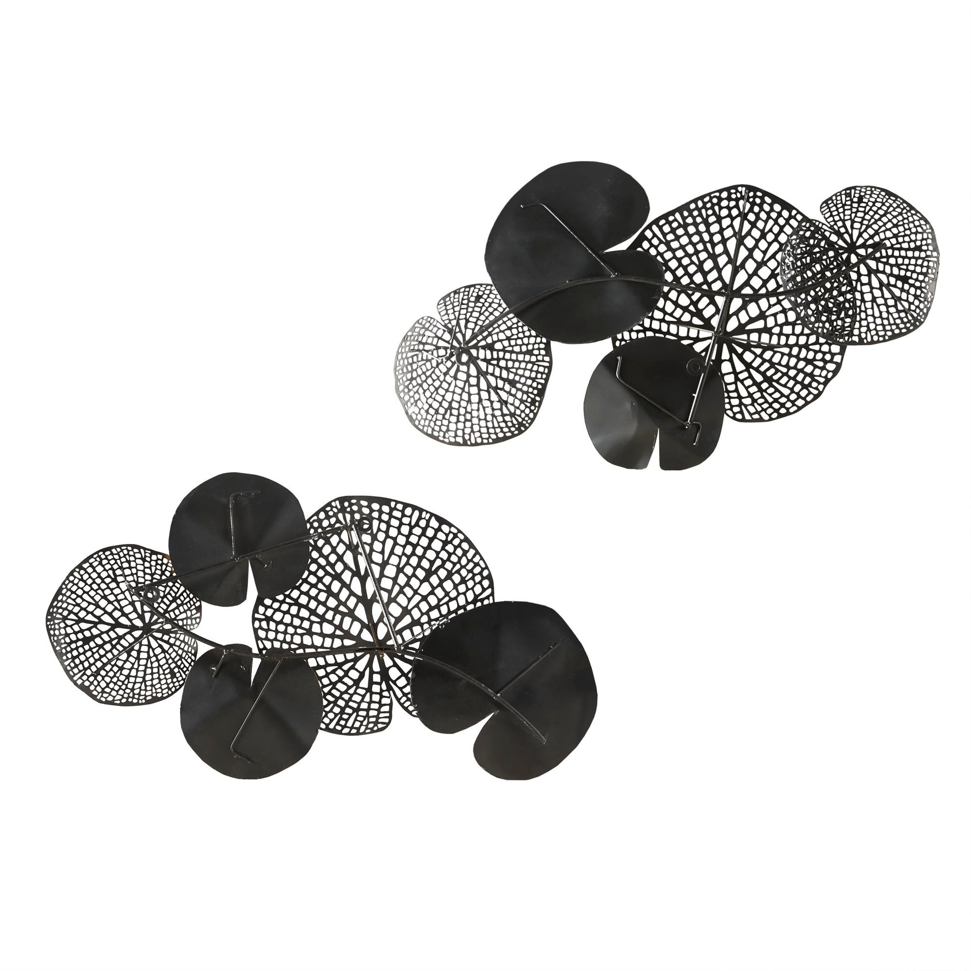 Multi Colored Lily Pad Leaves 2 Piece Metal Wall Decor Set Multi Metal