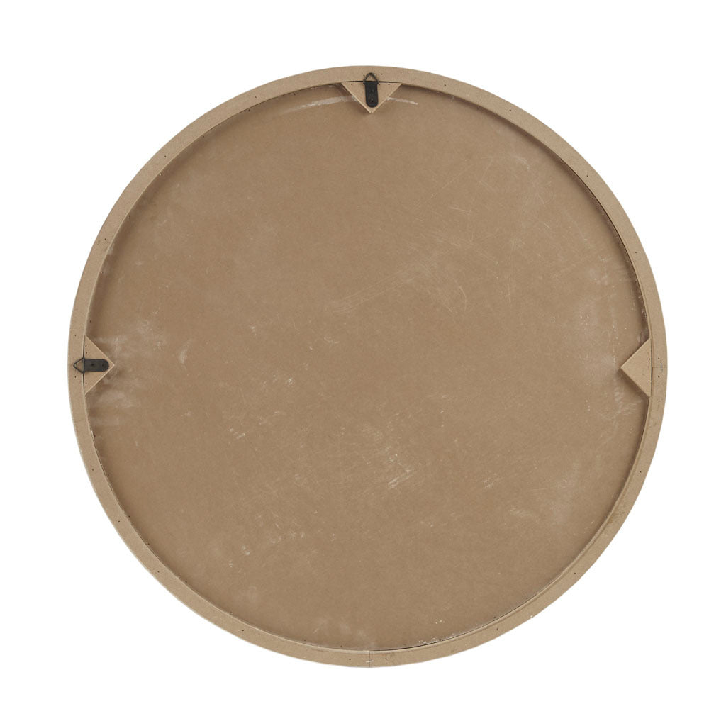 Round Two Tone Medallion Wall Decor Natural White Mdf