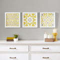 Distressed Yellow Medallion 3 Piece Wall Decor Set Yellow Mdf