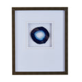 Real Stone Framed Glass And Double Matted Wall Art Blue Polyester