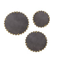 Gold Beaded Round Wall Mirror 3 Piece Set Gold Mdf