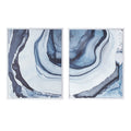 Diptych 2 Piece Framed Canvas Wall Art Set Blue Mdf