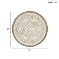 Round Two Tone Medallion Wall Decor Natural White Mdf