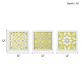 Distressed Yellow Medallion 3 Piece Wall Decor Set Yellow Mdf