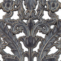 Distressed Carved Wood 2 Piece Wall Decor Set Antique Blue Mdf