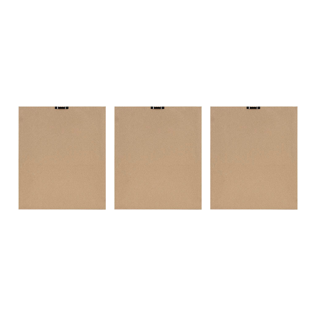 3 Piece Framed Glass Wall Art Set Beige Mdf