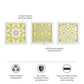 Distressed Yellow Medallion 3 Piece Wall Decor Set Yellow Mdf