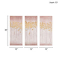 Gold Foil Abstract 3 Piece Canvas Wall Art Set Blush Mdf