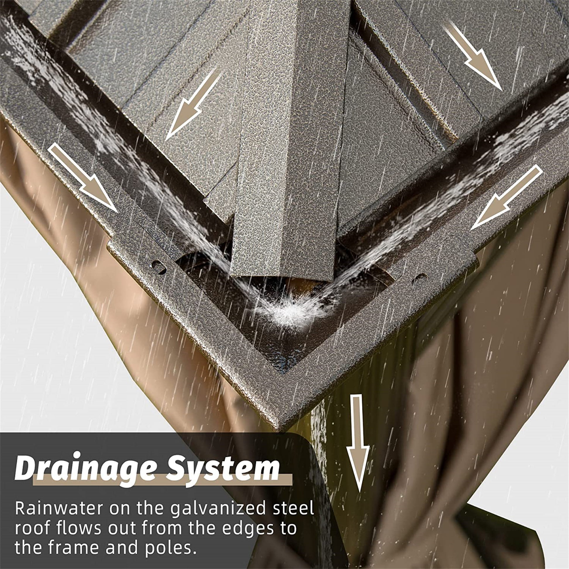 12'X12' Hardtop Gazebo, Outdoor Aluminum Frame Canopy With Galvanized Steel Double Roof, Outdoor Permanent Metal Pavilion With Curtains And Netting For Patio, Backyard And Lawn Brown Brown Aluminium