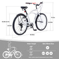 Men'S Beach Cruiser Bike, 7 Speed Bicycles, 26