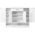 Sleek And Modern Shoe Cabinet With Adjustable Shelves, Minimalist Shoe Storage Organizer With Sturdy Top Surface, Space Saving Design Side Board For Various Sizes Of Items, White Square 3 4 Spaces White Primary Living Space Shelves Included Particle