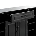 Sleek And Modern Shoe Cabinet With Adjustable Shelves, Minimalist Shoe Storage Organizer With Sturdy Top Surface, Space Saving Design Side Board For Various Sizes Of Items, Black Square 3 4 Spaces Black Primary Living Space Shelves Included Particle