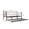 Metal Daybed Frame Twin Size Platform With Trundleno Box Spring Needed Black Box Spring Not Required Twin Black Metal Bedroom Metal