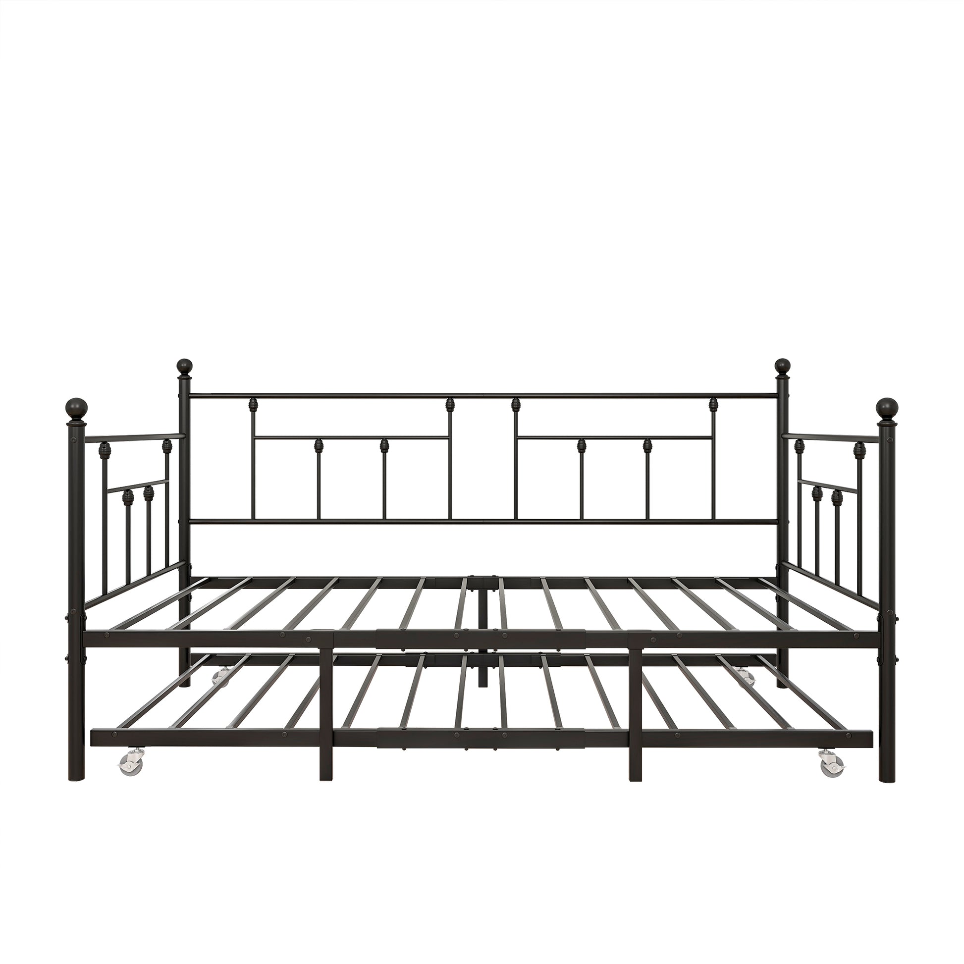 Metal Daybed Frame Twin Size Platform With Trundleno Box Spring Needed Black Box Spring Not Required Twin Black Metal Bedroom Metal