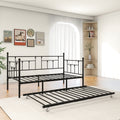 Metal Daybed Frame Twin Size Platform With Trundleno Box Spring Needed Black Box Spring Not Required Twin Black Metal Bedroom Metal