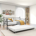 Metal Daybed Frame Twin Size Platform With Trundleno Box Spring Needed Black Box Spring Not Required Twin Black Metal Bedroom Metal