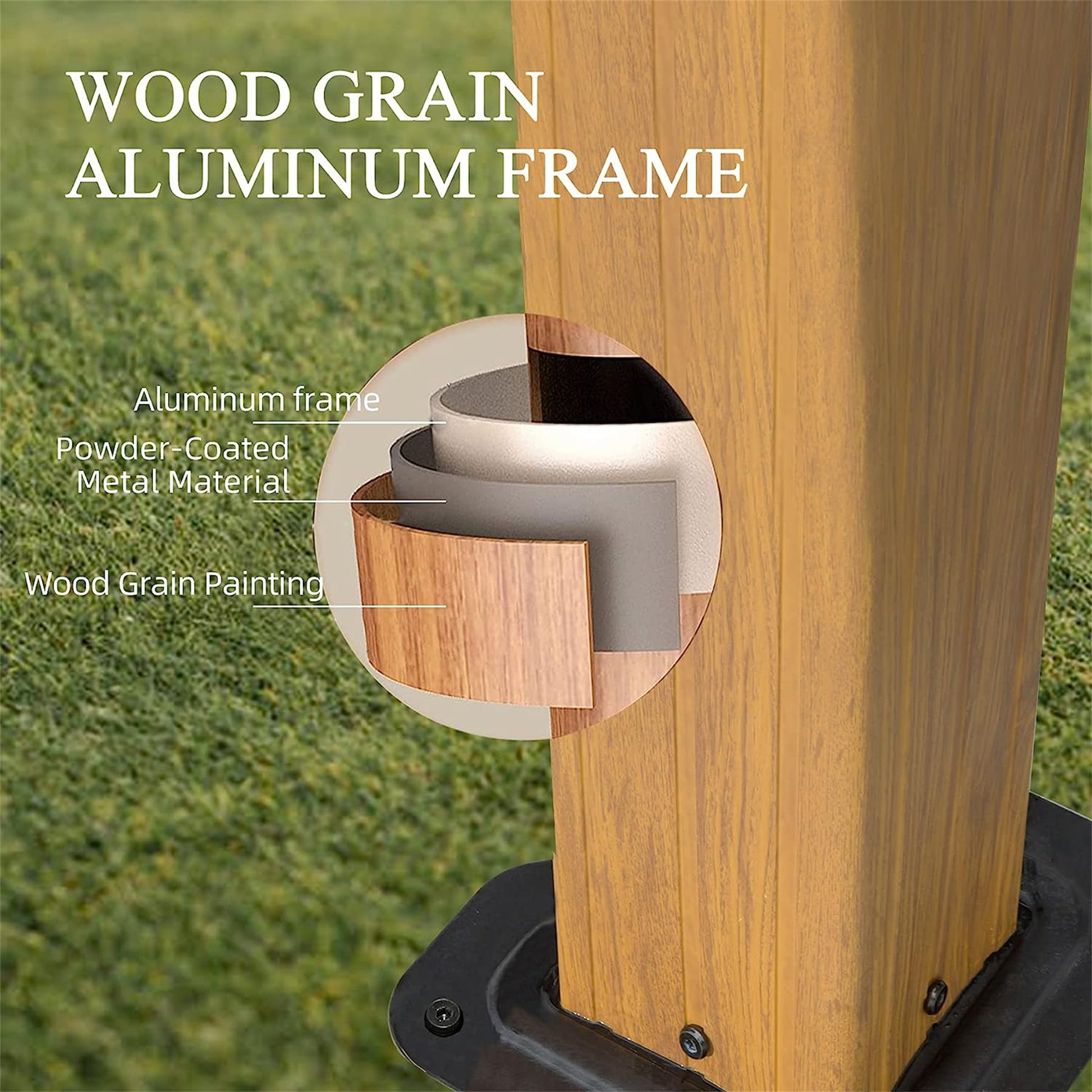 12X16Ft Hardtop Gazebo, Permanent Outdoor Gazebo With Polycarbonate Double Roof, Aluminum Gazebo Pavilion With Curtain And Net For Garden, Patio, Lawns, Deck, Backyard Wood Looking Yellow Brown Metal