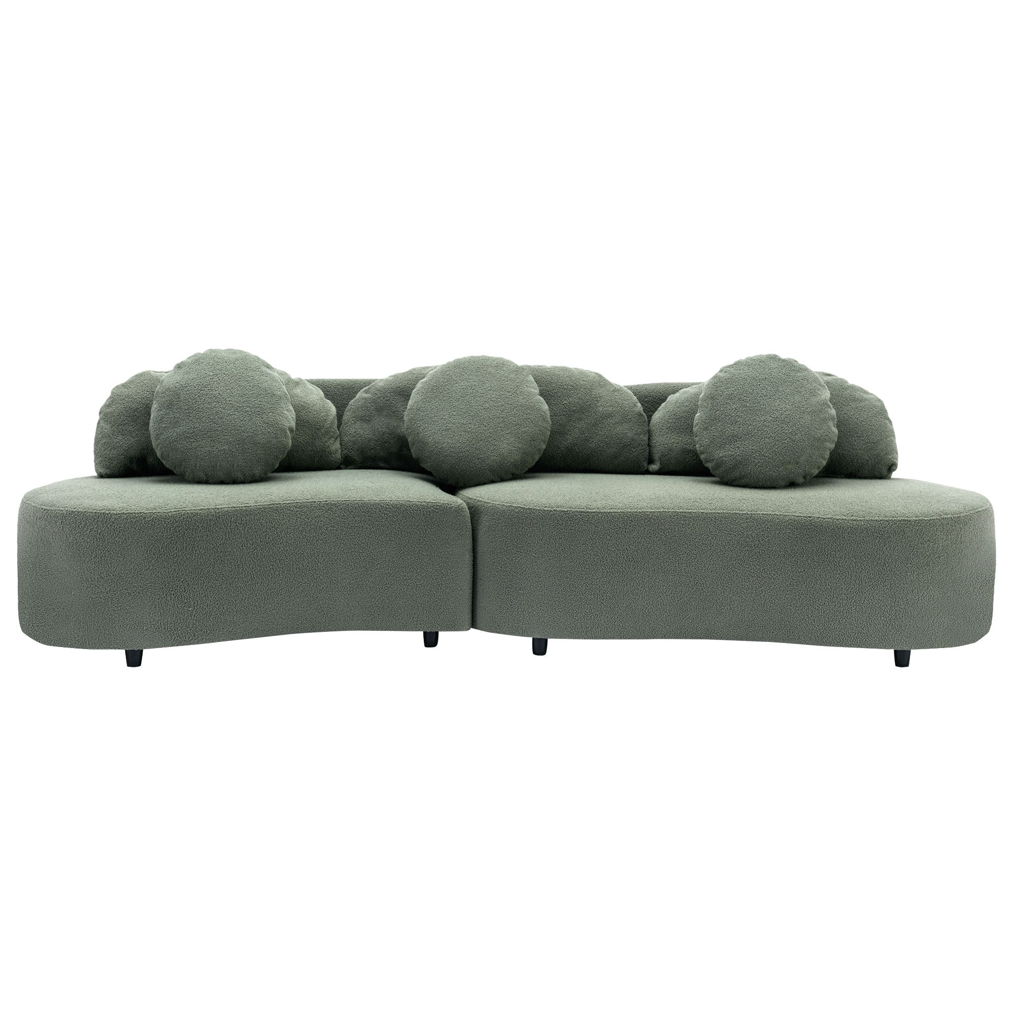 103.9" Modern Living Room Sofa Lamb Velvet Upholstered Couch Furniture For Home Or Office, Green Green Foam 2 Seat